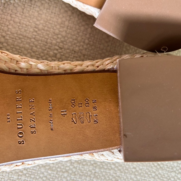 Souliers Sezanne Low Anya Ballerina Flats Ivory  Size 10 IT 41 - Picture 7 of 7